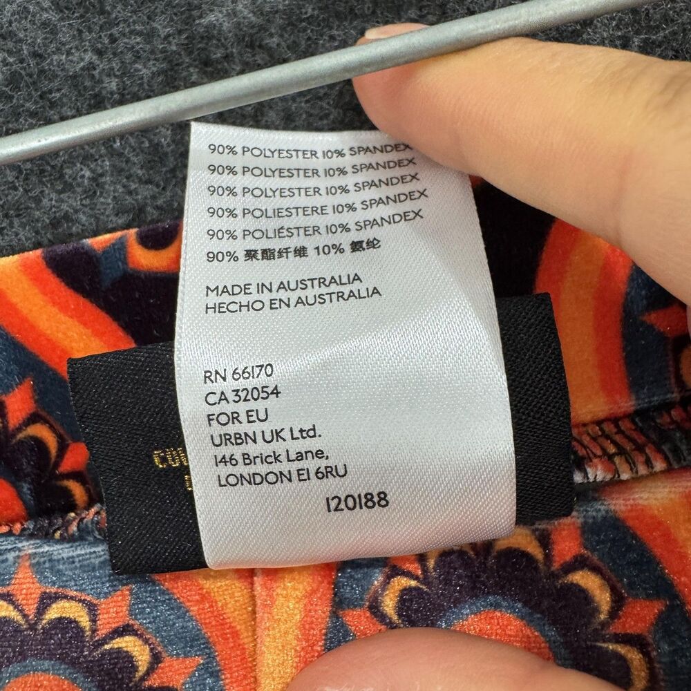 Free People Flare Street Barbara Hulanicki Pants Womens Small Orange Velvet - Picture 5 of 10